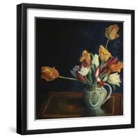 Tulips in a Staffordshire Jug, Catalogue No. 210C-Dora Carrington-Framed Giclee Print