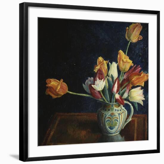 Tulips in a Staffordshire Jug-Dora Carrington-Framed Giclee Print