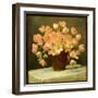 Tulips in a Vase on a Draped Table, 1915 (Oil on Canvas)-Peter Johan Schou-Framed Giclee Print