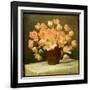 Tulips in a Vase on a Draped Table, 1915 (Oil on Canvas)-Peter Johan Schou-Framed Giclee Print