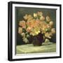 Tulips in a Vase on a Draped Table (detail)-Peter Johan Schou-Framed Giclee Print