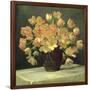 Tulips in a Vase on a Draped Table (detail)-Peter Johan Schou-Framed Giclee Print