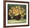 Tulips in a Vase on a Draped Table-Peter Johan Schou-Framed Premium Giclee Print