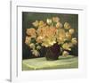 Tulips in a Vase on a Draped Table-Peter Johan Schou-Framed Premium Giclee Print