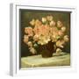 Tulips in a Vase on a Draped Table-Peter Johan Schou-Framed Giclee Print
