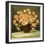 Tulips in a Vase on a Draped Table-Peter Johan Schou-Framed Giclee Print