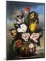 Tulips in a Vase, with a Caterpillar, a Snail, and a Fly, on a Plinth in a Landscape-James Sillett-Mounted Giclee Print