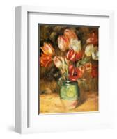 Tulips in a Vase-Pierre-Auguste Renoir-Framed Art Print