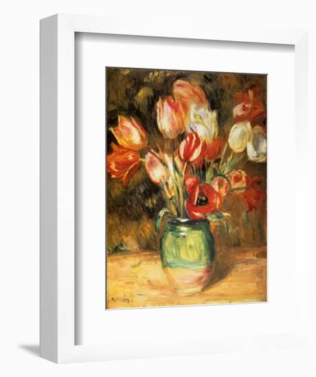 Tulips in a Vase-Pierre-Auguste Renoir-Framed Art Print