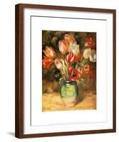 Tulips in a Vase-Pierre-Auguste Renoir-Framed Art Print