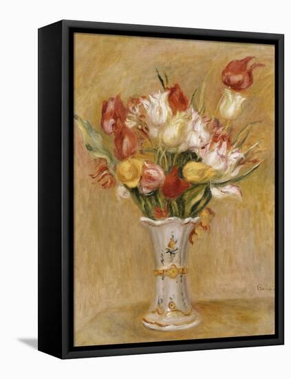 Tulips in a White Vase-Pierre-Auguste Renoir-Framed Stretched Canvas