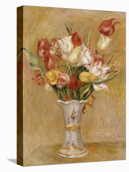 Tulips in a White Vase-Pierre-Auguste Renoir-Stretched Canvas