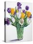 Tulips in Glass Vase-Christopher Ryland-Stretched Canvas