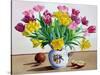 Tulips in Jug with Apples-Christopher Ryland-Stretched Canvas