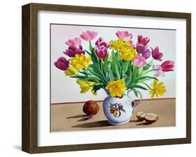 Tulips in Jug with Apples-Christopher Ryland-Framed Giclee Print