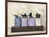 Tulips in Mason Jars-Jenny Thomlinson-Framed Giclee Print