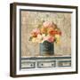 Tulips in Teal and Gold Hatbox-Danhui Nai-Framed Art Print