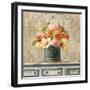 Tulips in Teal and Gold Hatbox-Danhui Nai-Framed Art Print