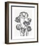 Tulips (Ivory & Gray)-Botanical Series-Framed Art Print