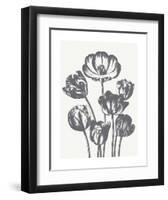 Tulips (Ivory & Gray)-Botanical Series-Framed Art Print