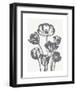 Tulips (Ivory & Gray)-Botanical Series-Framed Art Print