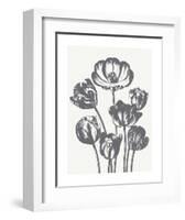 Tulips (Ivory & Gray)-Botanical Series-Framed Art Print