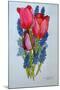 Tulips, Muscari and Forget-me-nots,2002-Joan Thewsey-Mounted Giclee Print