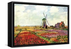 Tulips of Holland-Claude Monet-Framed Stretched Canvas