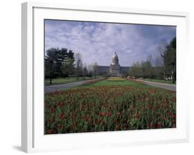 Tulips of State Capital Building, Frankfurt, Kentucky, USA-Adam Jones-Framed Photographic Print