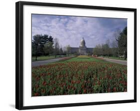 Tulips of State Capital Building, Frankfurt, Kentucky, USA-Adam Jones-Framed Photographic Print