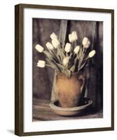 Tulips on Bench-Laurie Eastwood-Framed Art Print