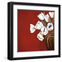 Tulips on Red-Ann Parr-Framed Giclee Print