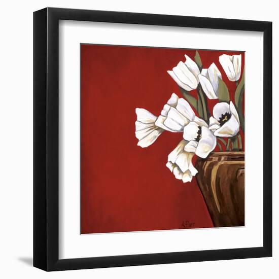 Tulips on Red-Ann Parr-Framed Giclee Print