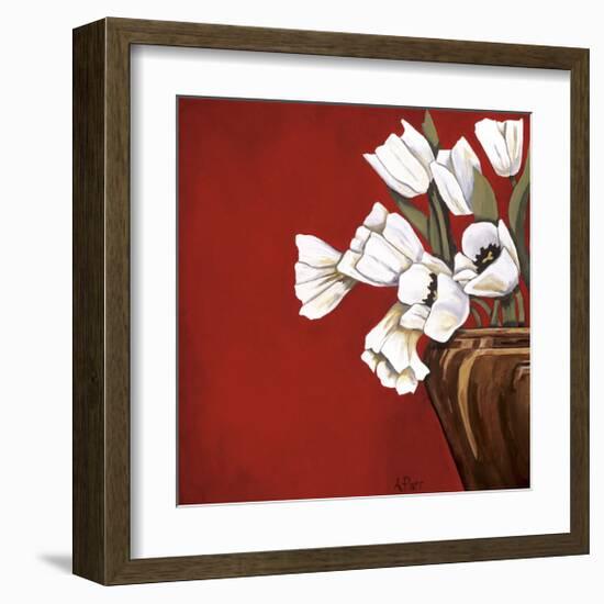 Tulips on Red-Ann Parr-Framed Giclee Print