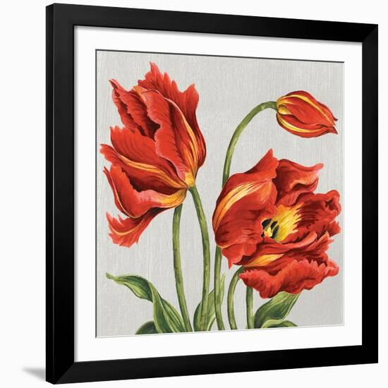 Tulips on Silk-Judy Shelby-Framed Art Print