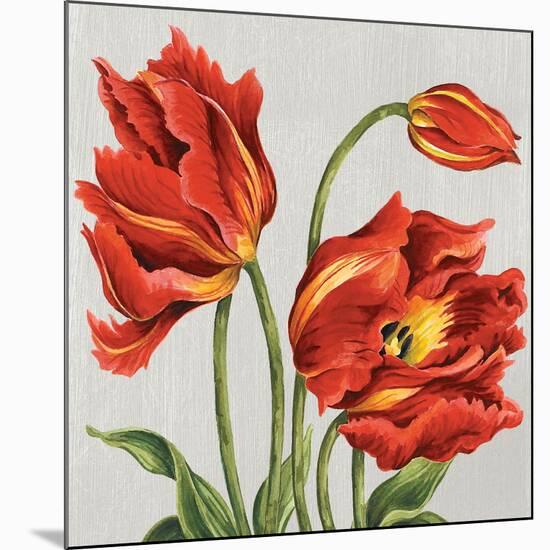 Tulips on Silk-Judy Shelby-Mounted Art Print