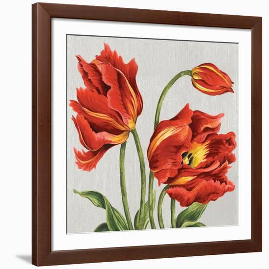 Tulips on Silk-Judy Shelby-Framed Art Print