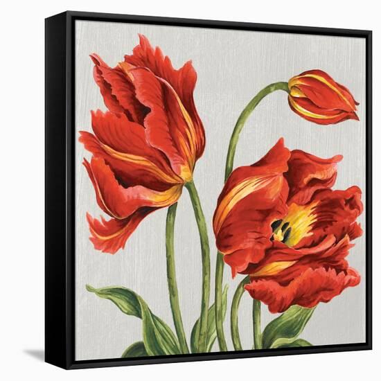 Tulips on Silk-Judy Shelby-Framed Stretched Canvas