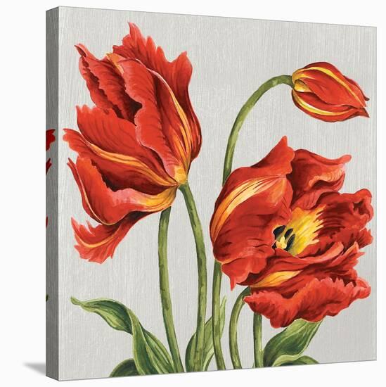 Tulips on Silk-Judy Shelby-Stretched Canvas