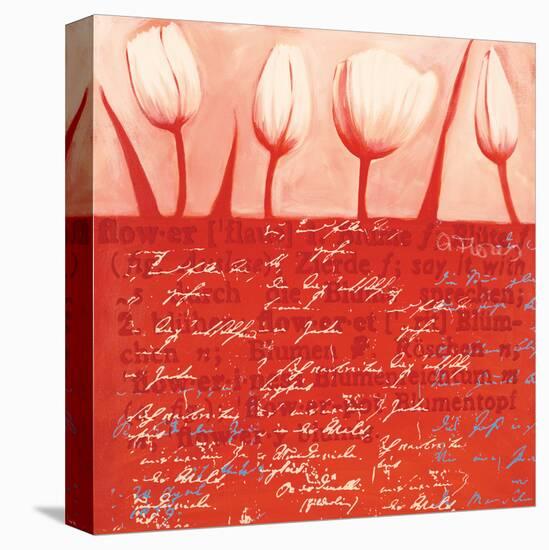 Tulips Parade in Red-Anna Flores-Stretched Canvas