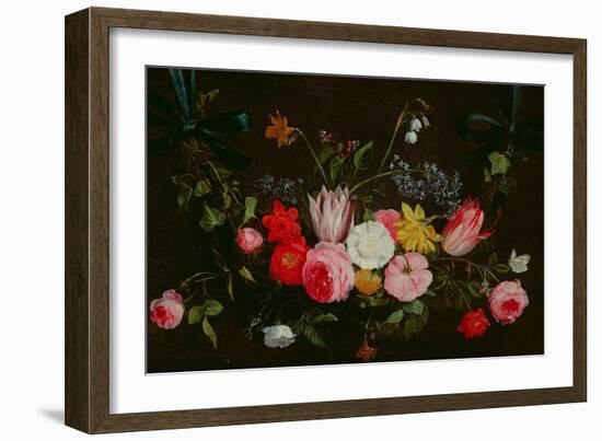 Tulips, Peonies and Butterflies-Jan Van, The Elder Kessel-Framed Giclee Print