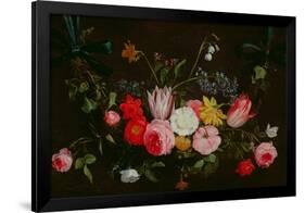 Tulips, Peonies and Butterflies-Jan Van, The Elder Kessel-Framed Premium Giclee Print