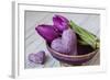 Tulips, Purple, Bowl, Hearts-Andrea Haase-Framed Photographic Print