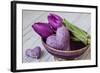 Tulips, Purple, Bowl, Hearts-Andrea Haase-Framed Photographic Print