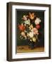 Tulips, Roses and Other Flowers in a Glass Vase-Balthasar van der Ast-Framed Giclee Print