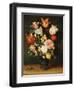 Tulips, Roses and Other Flowers in a Glass Vase-Balthasar van der Ast-Framed Giclee Print