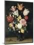 Tulips, Roses and Other Flowers in a Glass-Balthasar van der Ast-Mounted Giclee Print