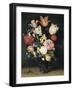 Tulips, Roses and Other Flowers in a Glass-Balthasar van der Ast-Framed Giclee Print