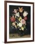 Tulips, Roses and Other Flowers in a Glass-Balthasar van der Ast-Framed Giclee Print