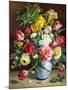 Tulips, Roses, Narcissi and other Flowers in a Blue and White Vase-Klausner R.-Mounted Giclee Print